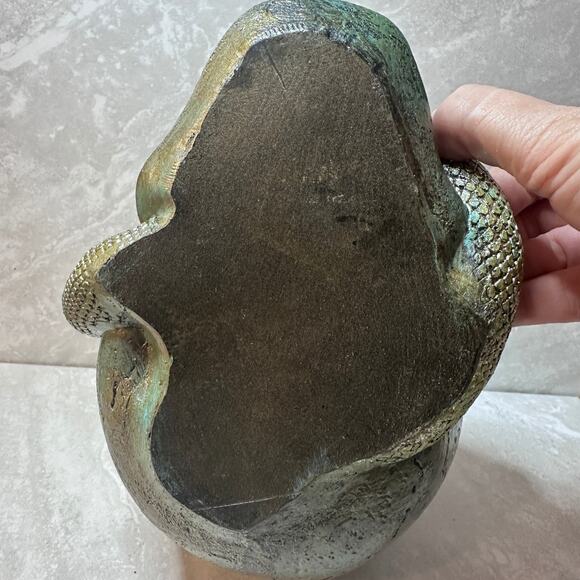 Serpent & Succulent Skull Hand-Painted Gothic Decor - Picture 8 of 8